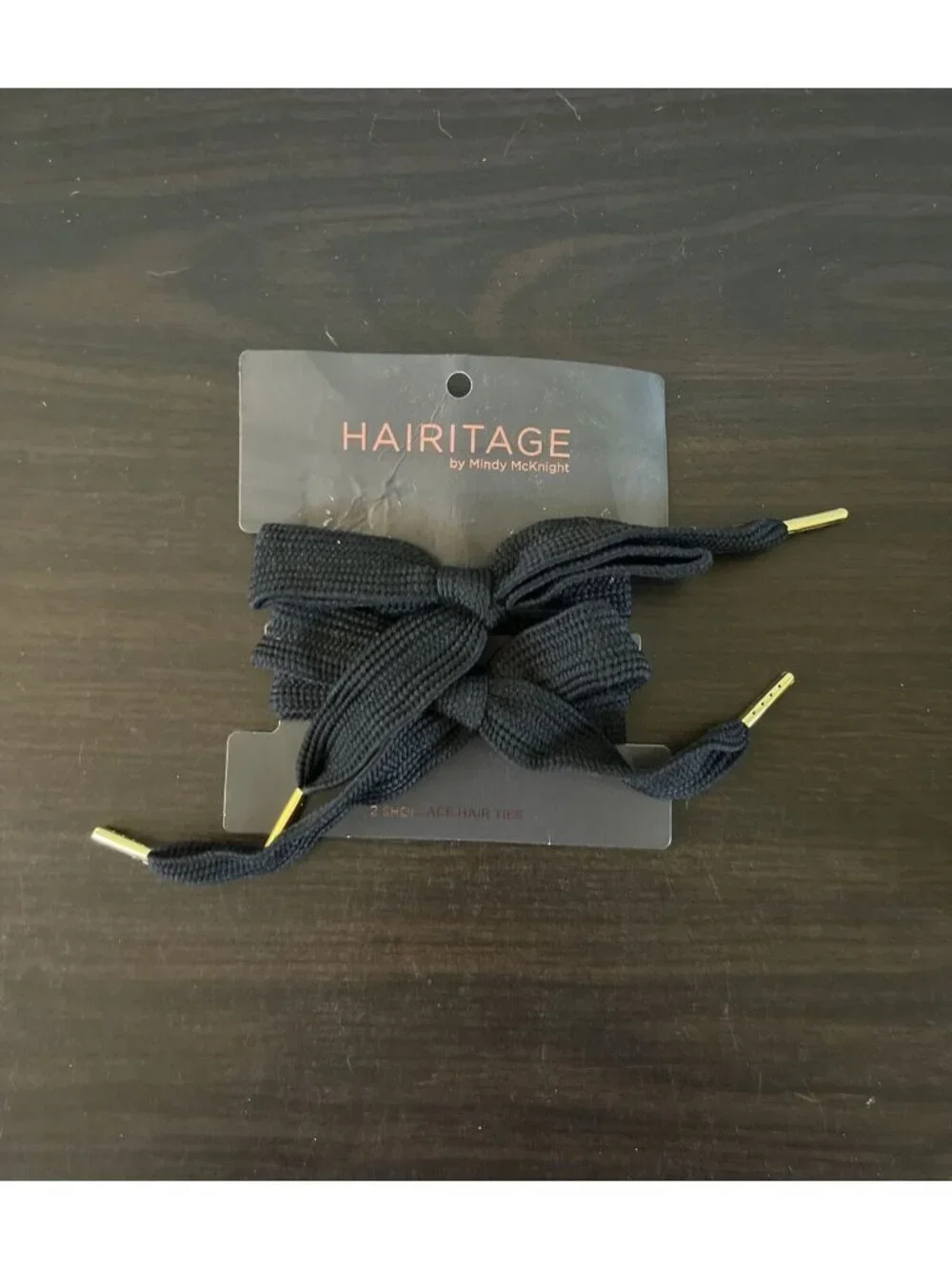 10 For $5 NWT Hairitage 2 Shoestring Hair Ties Mindy McKnight Black Bows Hair